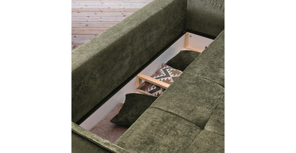 BOXSPRINGSOFA in Chenille Dunkelgrün  - Dunkelgrün/Schwarz, MODERN, Kunststoff/Textil (235/95/108cm) - Hom`in