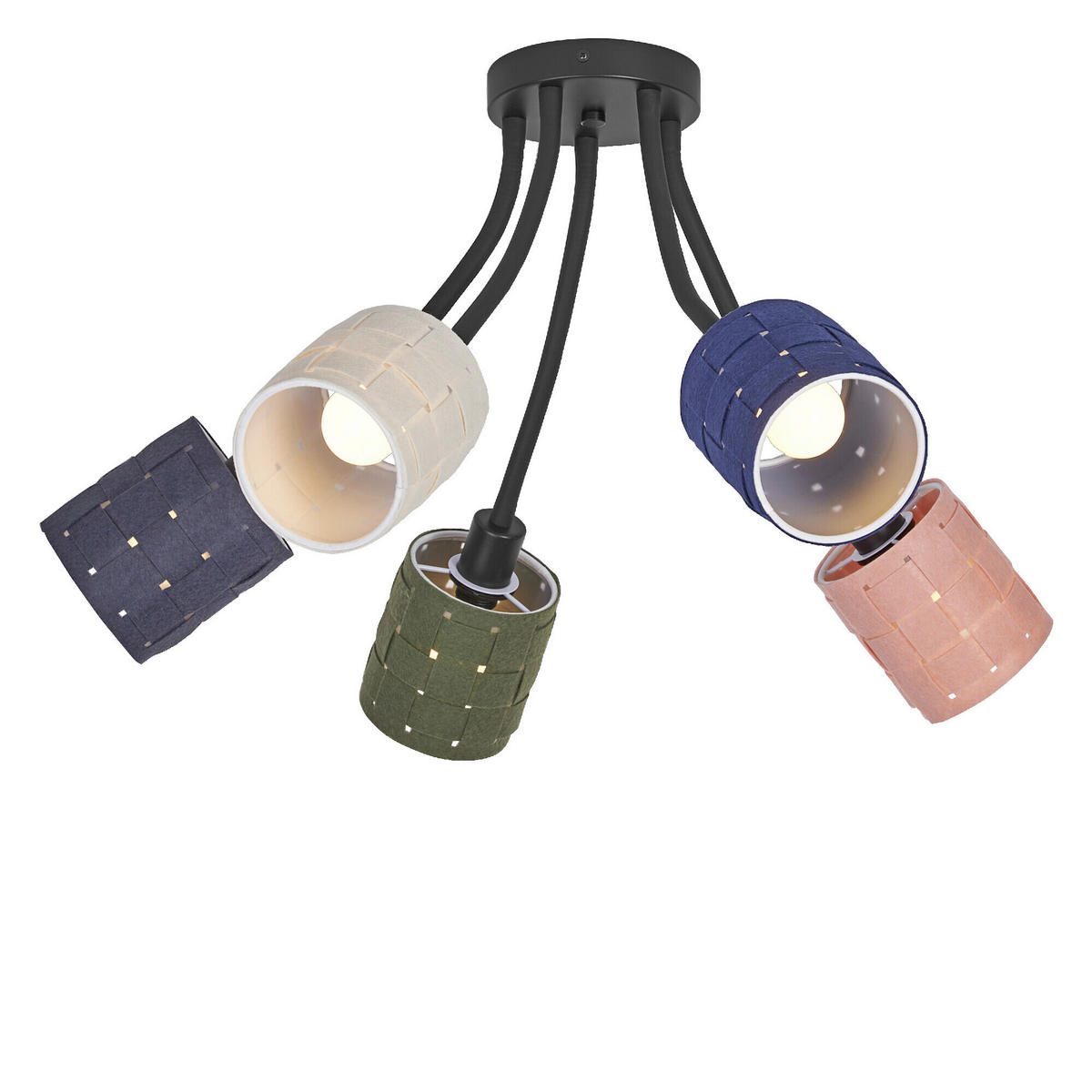 DECKENLEUCHTE    60.5/63/43.5 cm  - Multicolor, Basics, Naturmaterialien/Metall (60.5/63/43.5cm) - Osram