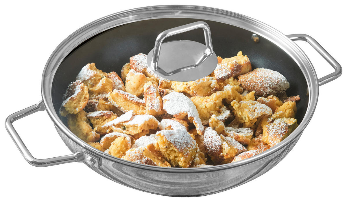 SERVÍROVACIA PANVICA  nepriľnavý povrch ILAG®  28 cm  - čierna/číra, Basics, kov/sklo (28cm) - Homeware Profession.
