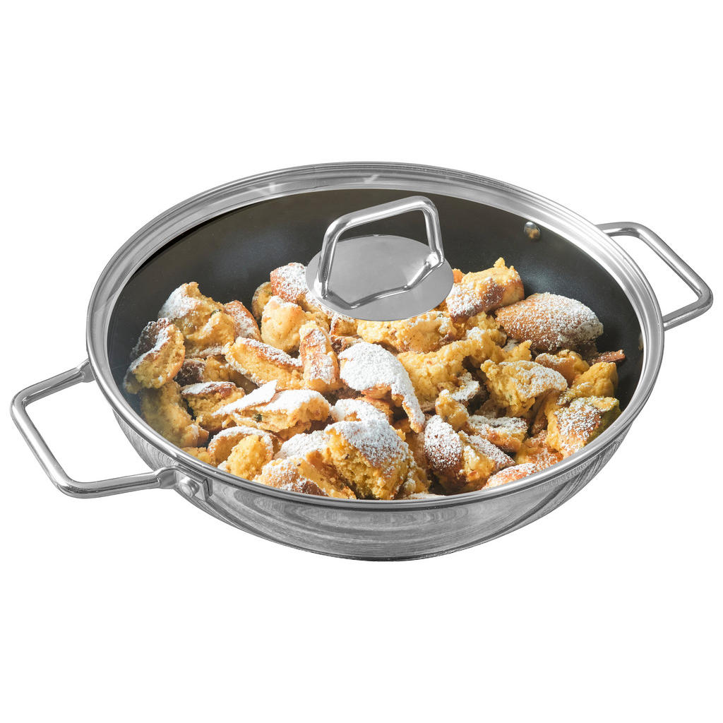 Thumbnail - Homeware Profession. Servierpfanne Perfect Cooking, Schwarz, Edelstahl, Metall, Glas, 2,5 L, konisch, Lfgb, rostfrei, an...