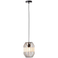 HÄNGELEUCHTE 23/136,5 cm    - Schwarz/Naturfarben, Basics, Textil/Metall (23/136,5cm) - Brilliant