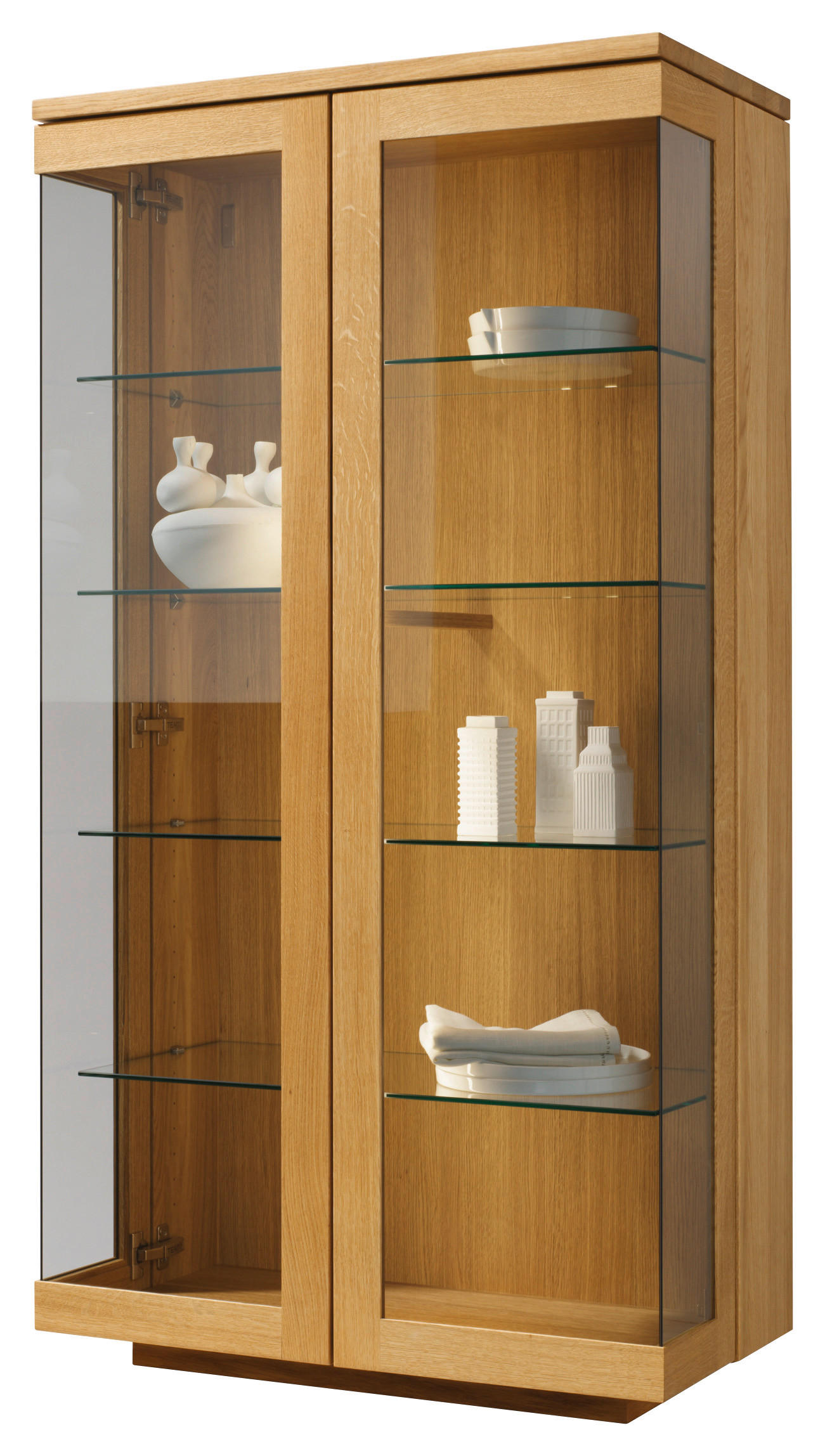 VITRINE  in massiv Eiche Eichefarben - Eichefarben, Design, Glas/Holz (80/151,5/41,9cm) - Team 7