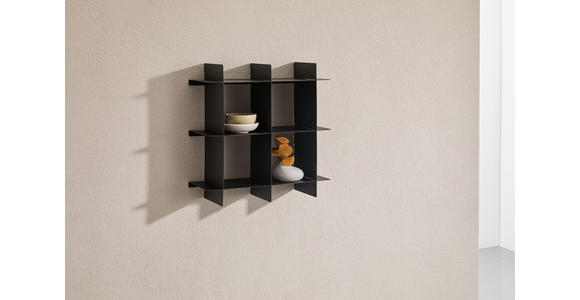 WANDREGAL 40/40/15 cm  - Schwarz, Basics, Metall (40/40/15cm) - Landscape