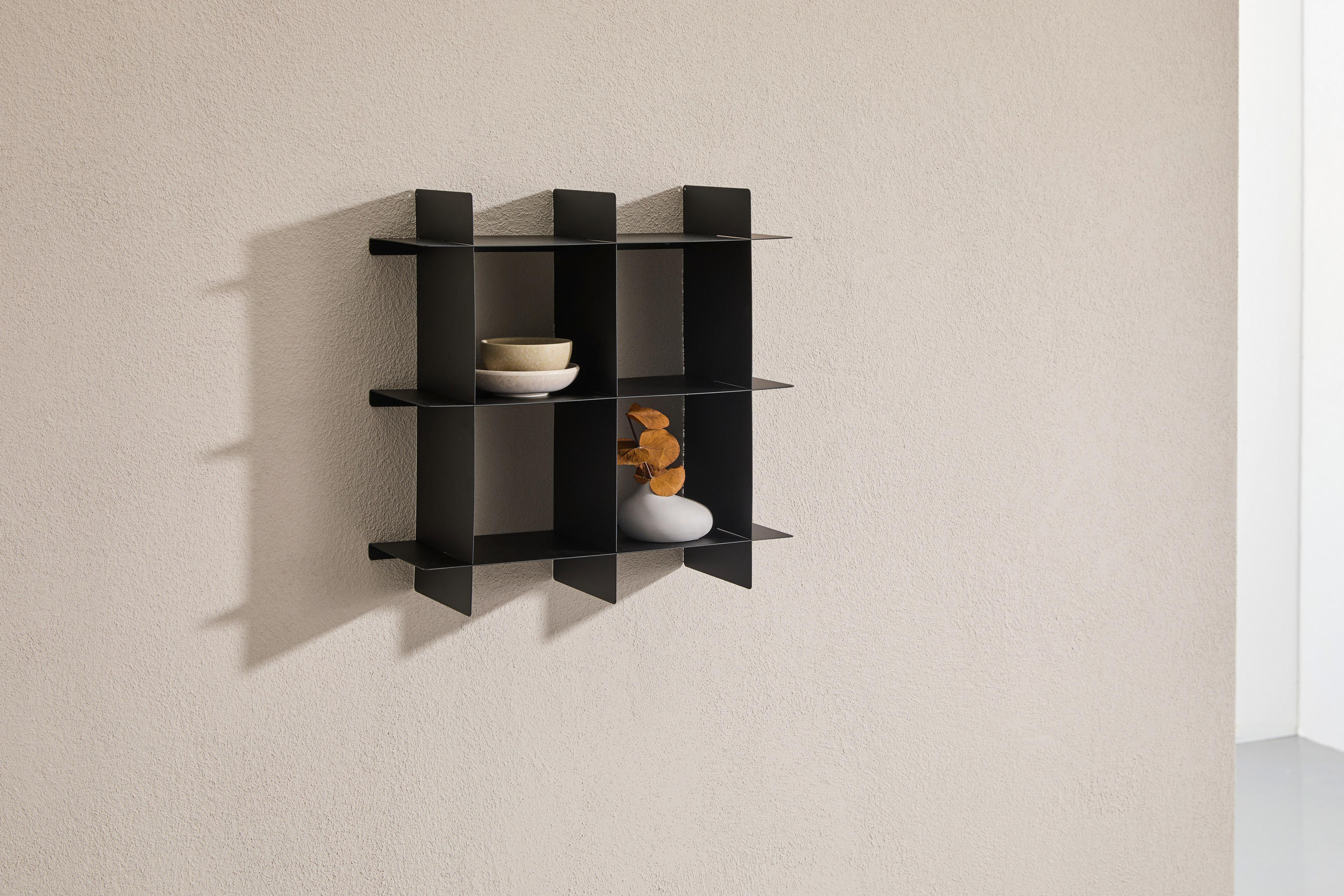 VÄGGHYLLPLAN 40/40/15 cm  - svart, Basics, metall (40/40/15cm) - Landscape