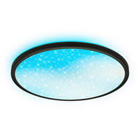 LED-DECKENLEUCHTE Aura Glow 37,5/4,5 cm   - Schwarz, KONVENTIONELL, Kunststoff (37,5/4,5cm) - Briloner