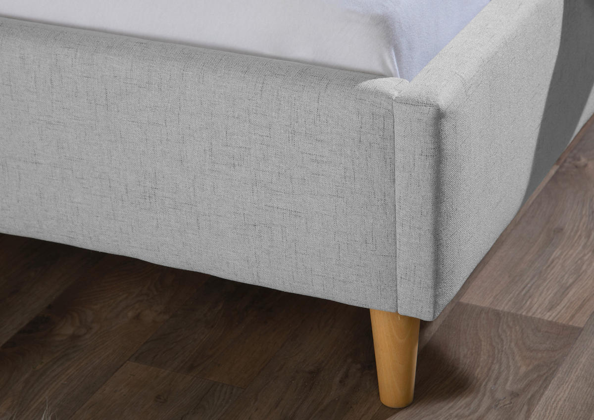 POLSTERBETT 200/200 cm,  in Hellgrau,  - Hellgrau/Naturfarben, MODERN, Holz/Textil (200/200cm) - Livetastic