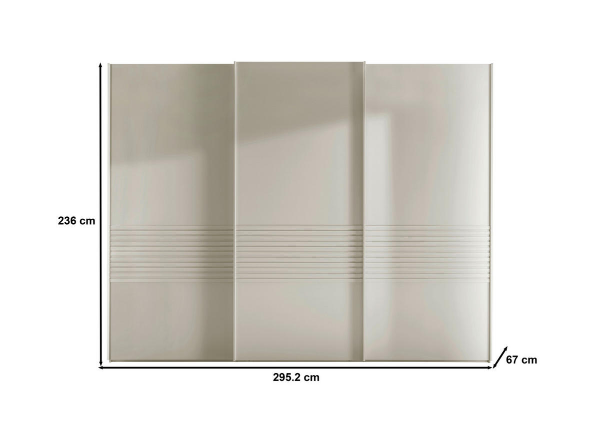 SCHWEBETÜRENSCHRANK  in Weiß  - Weiß, Design, Holzwerkstoff/Metall (300/236/67cm) - Novel
