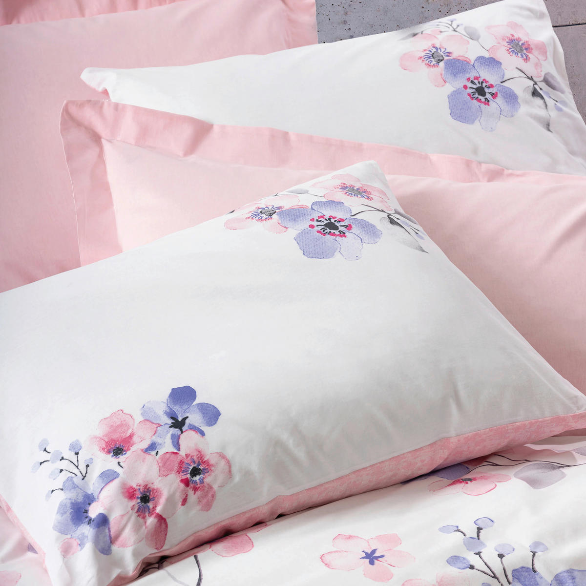 BETTWÄSCHE 155/220 cm  - Pink/Lila, Basics, Textil (155/220cm)