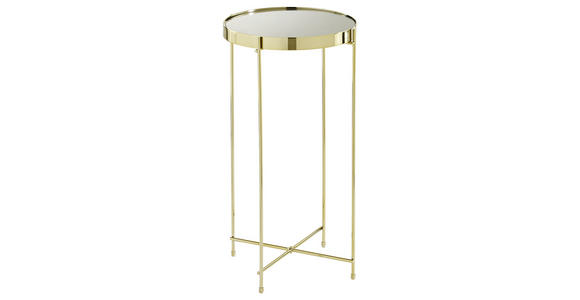 BEISTELLTISCH rund Goldfarben  - Goldfarben, LIFESTYLE, Glas/Metall (32,8/32,8/60,5cm) - Xora