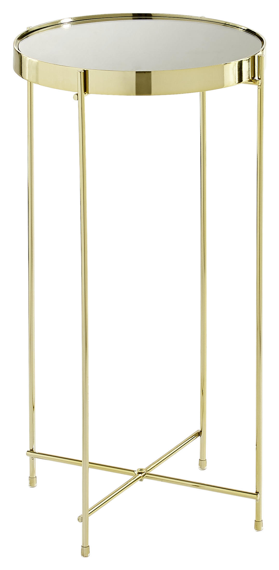 ODKLÁDACÍ STOLEK, barvy zlata - barvy zlata, Lifestyle, kov/sklo (32,8/32,8/60,5cm) - Xora