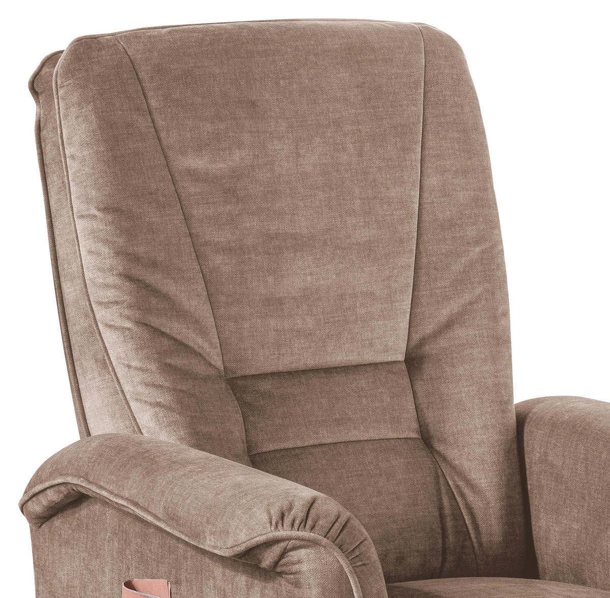 FERNSEHSESSEL in Velours Hellbraun  - Hellbraun/Schwarz, Design, Kunststoff/Textil (77/107/88cm) - Livetastic