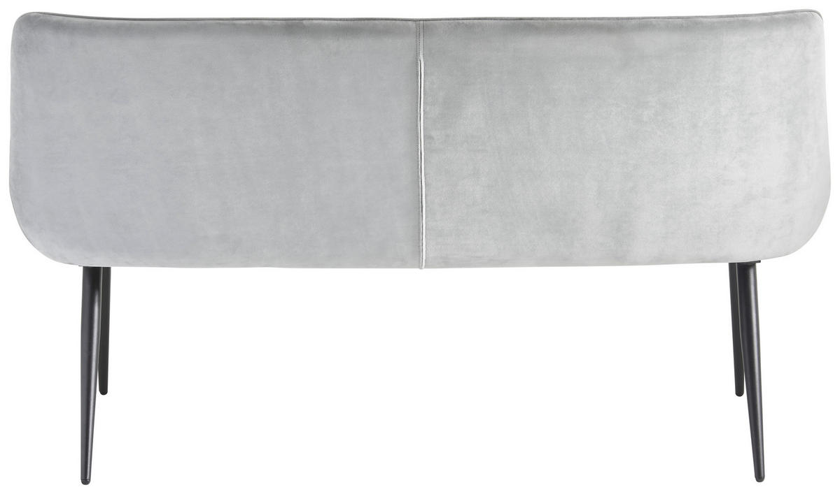 SITZBANK Samt Grau, Schwarz  - Schwarz/Grau, MODERN, Textil/Metall - MID.YOU