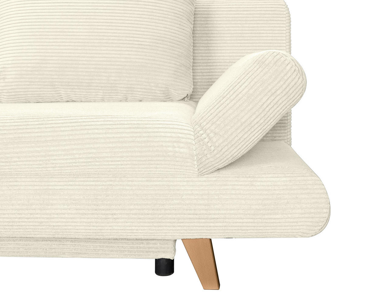 SCHLAFSOFA  mit Schlafen auf Sitzhöhe, haustierfreundlicher Bezug Cord Creme  - Buchefarben/Creme, KONVENTIONELL, Holz/Textil (200/75/85cm) - Carryhome