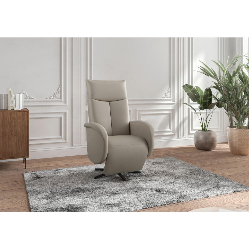 Sit & More RELAXAČNÉ KRESLO, koža, sivá