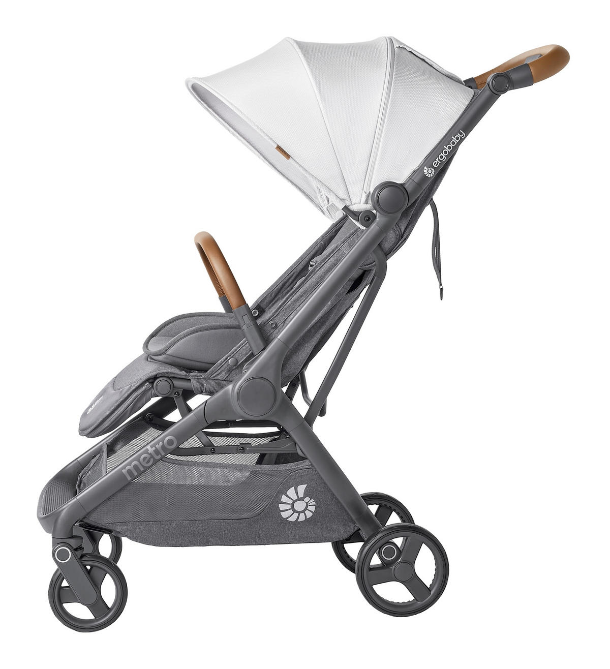 KIŠOBRAN KOLICA  METRO 3 DELUXE  - svetlosiva, Osnovno, metal/tekstil (23/44/56cm) - Ergo Baby
