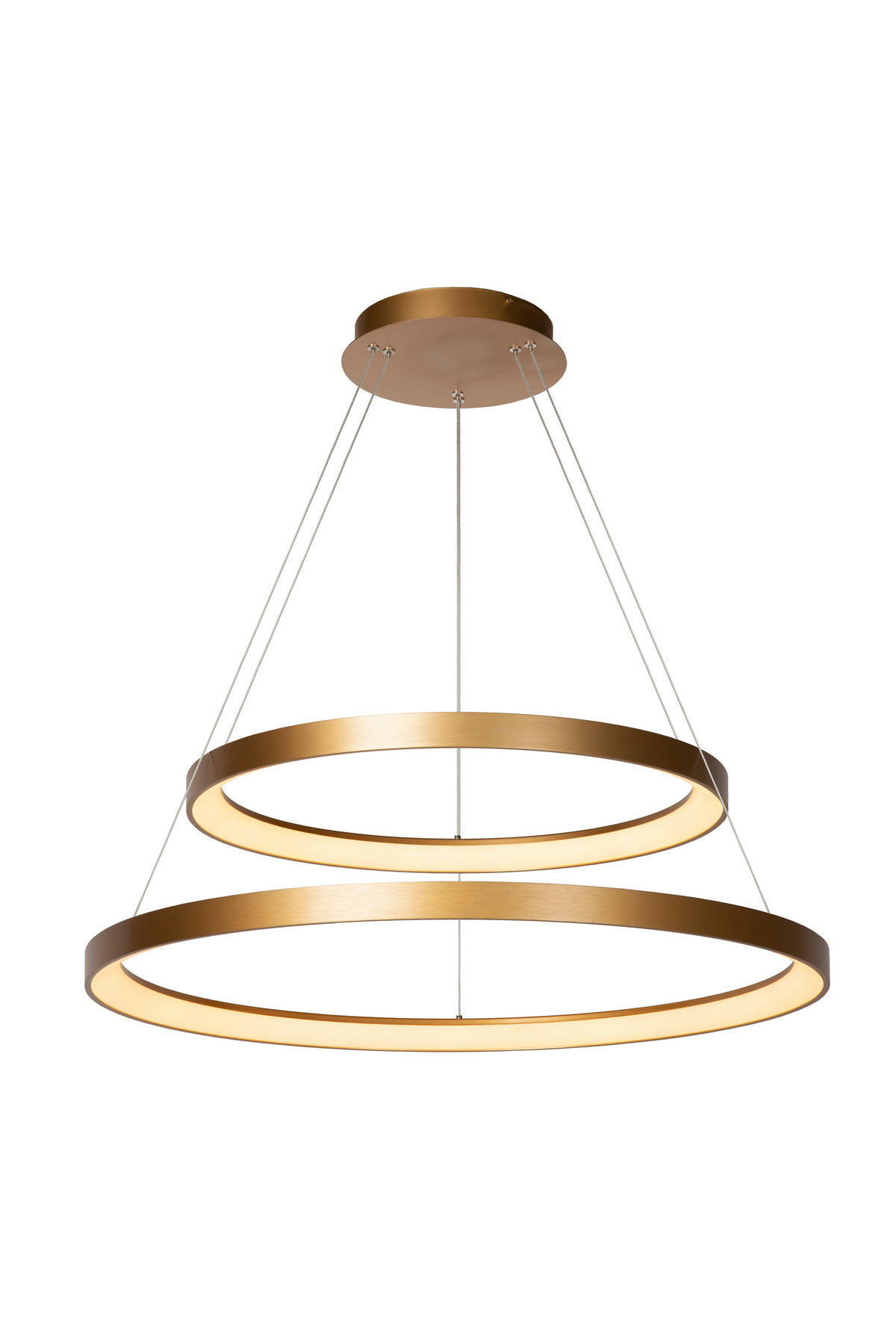 LED-PENDELLEUCHTE Vidal 78/78/200 cm   - Messingfarben, Design, Kunststoff (78/78/200cm) - Lucide