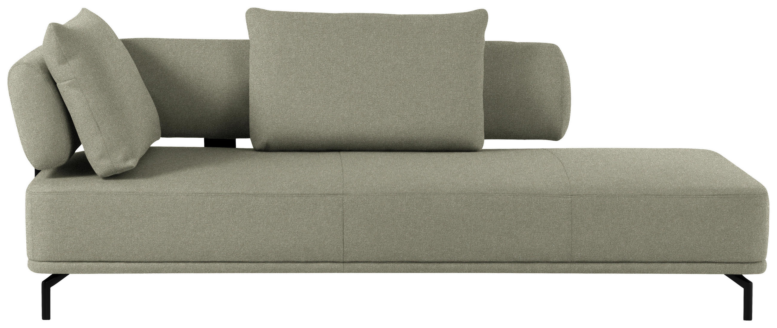 RÉCAMIERE Grün Flachgewebe  - Schwarz/Grün, Design, Textil/Metall (227/89/101cm) - Dieter Knoll