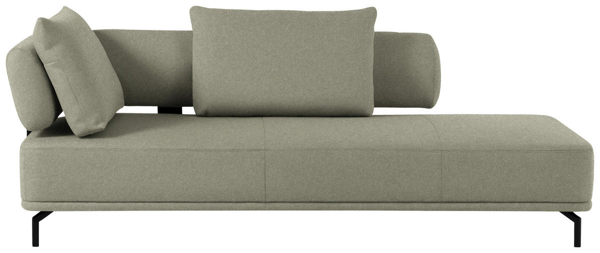 RÉCAMIERE Grün Flachgewebe  - Schwarz/Grün, Design, Textil/Metall (227/89/101cm) - Dieter Knoll