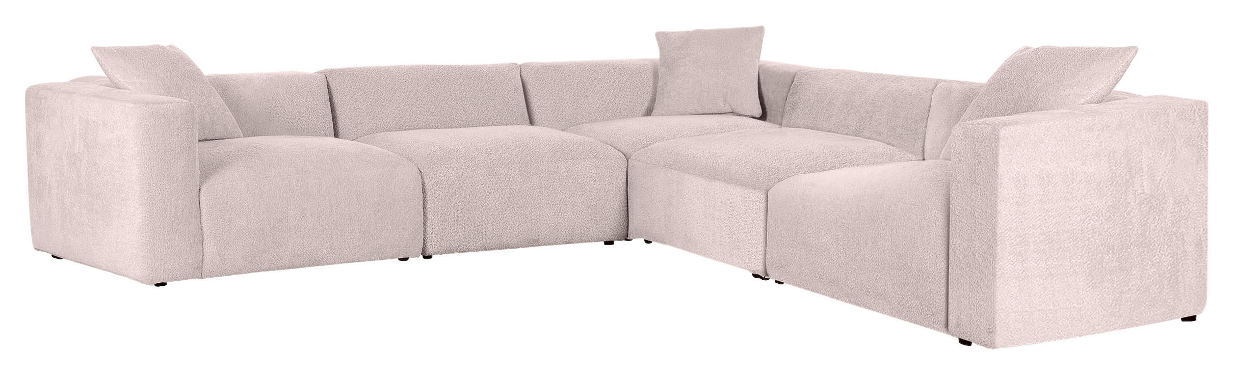 ECKSOFA Rosa Chenille  - Schwarz/Rosa, MODERN, Kunststoff/Textil (317/317cm) - Carryhome