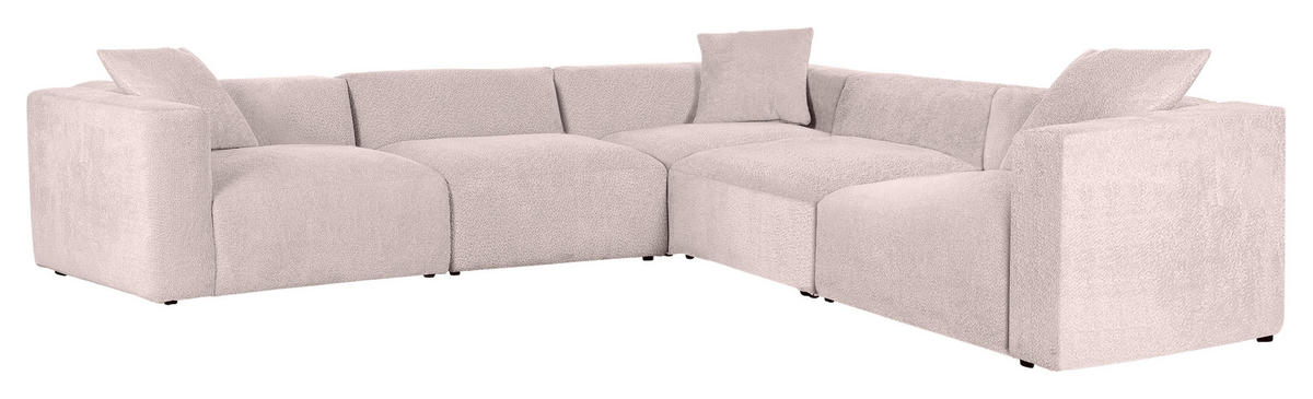 ECKSOFA Rosa Chenille  - Schwarz/Rosa, MODERN, Kunststoff/Textil (317/317cm) - Carryhome