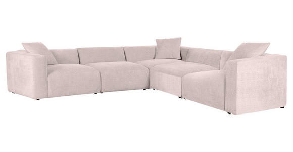 ECKSOFA Rosa Chenille Zierkissen, Rücken echt  - Schwarz/Rosa, MODERN, Kunststoff/Textil (317/317cm) - Carryhome