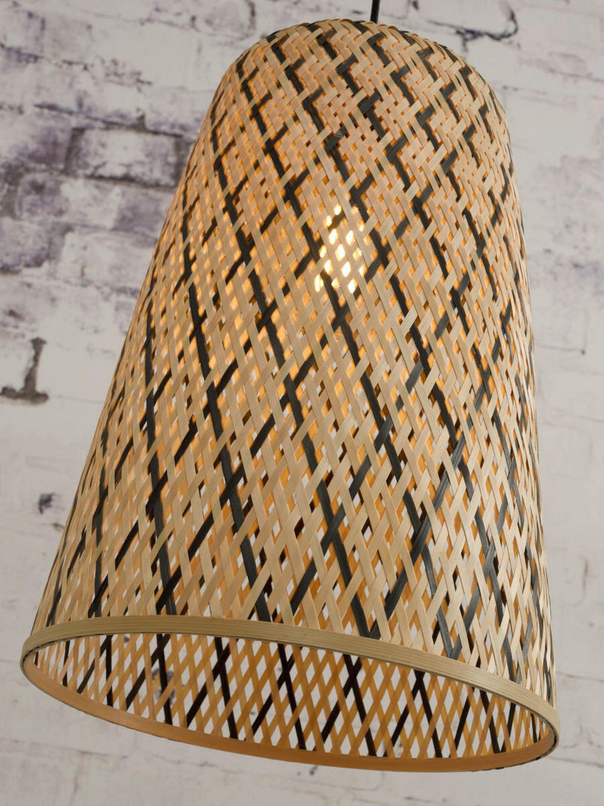 ZÁVĚSNÉ SVÍTIDLO, 34/34/48 cm  - černá/přírodní barvy, Trend (34/34/48cm) - Good & Mojo