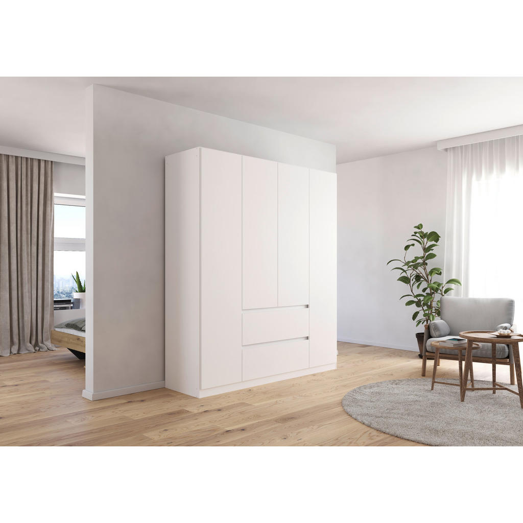 Thumbnail - Rauch Möbel Drehtürenschrank, Weiß, Holzwerkstoff, 3 Fächer, 2 Schubladen, 181x210x54 cm, Blauer Engel, Goldenes M, Made...