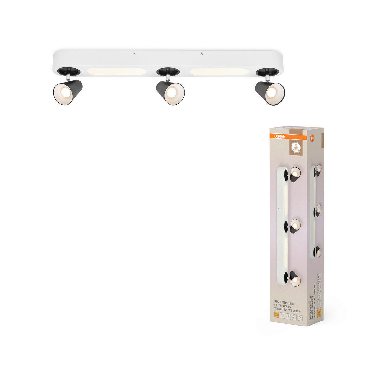 LED-DECKENLEUCHTE 70,8/9/14 cm   - Weiß, Basics, Kunststoff/Metall (70,8/9/14cm) - Osram