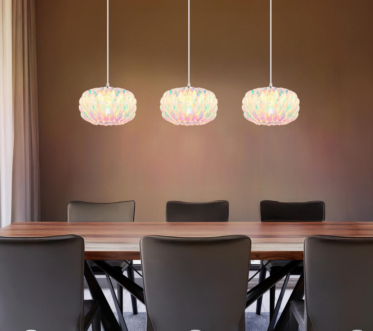HÄNGELEUCHTE Juana 95/25/120 cm  - Klar/Chromfarben, Design, Kunststoff/Metall (95/25/120cm) - Globo