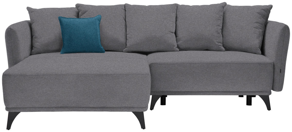 ECKSOFA in Chenille Dunkelgrau  172/255 cm  - Blau/Dunkelgrau, LIFESTYLE, Textil/Metall (172/255cm) - Carryhome