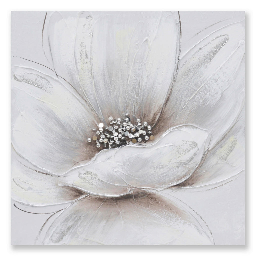 Monee OLEJOMAĽBA, kvety, 30/30 cm - biela, svetlosivá, svetlohnedá