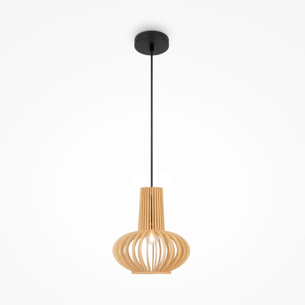 PENDELLEUCHTE 25,5/41,5 cm  - Beige/Schwarz, MODERN, Holz/Metall (25,5/41,5cm) - MAYTONI