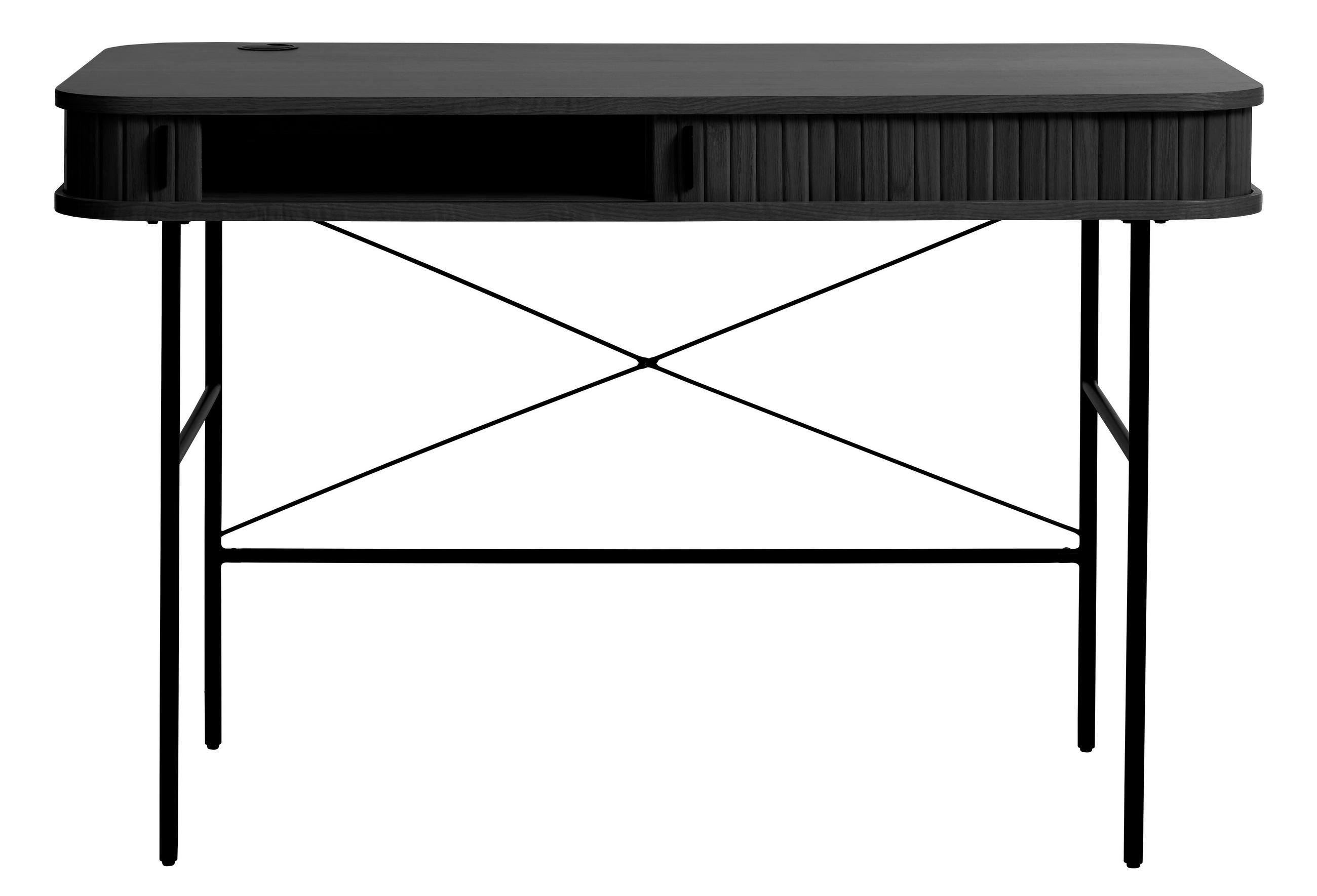 SCHREIBTISCH 120/60/75 cm  in Schwarz  - Schwarz, Trend, Holzwerkstoff/Metall (120/60/75cm) - home24