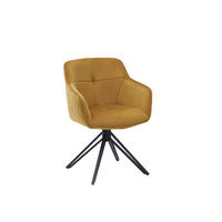 ARMLEHNSTUHL   Samt  - Goldfarben/Schwarz, MODERN, Textil/Metall (59/82/62cm) - P & B