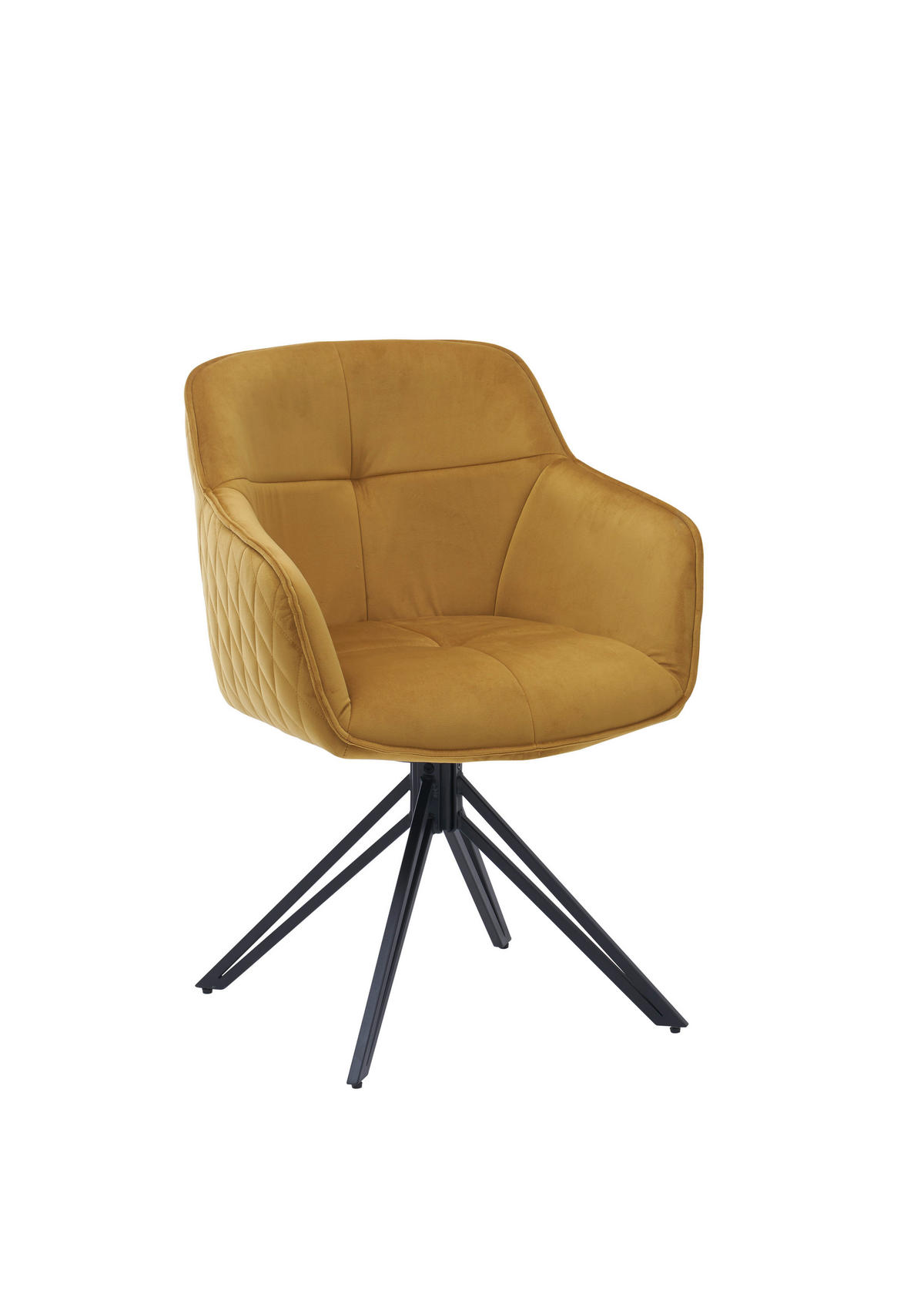 ARMLEHNSTUHL   Samt  - Goldfarben/Schwarz, MODERN, Textil/Metall (59/82/62cm) - P & B