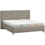 POLSTERBETT gepolstertes Kopfteil, Lattenroste Hellgrau 200/200 cm  - Birkefarben/Hellgrau, KONVENTIONELL, Holz/Textil (200/200cm) - Novel