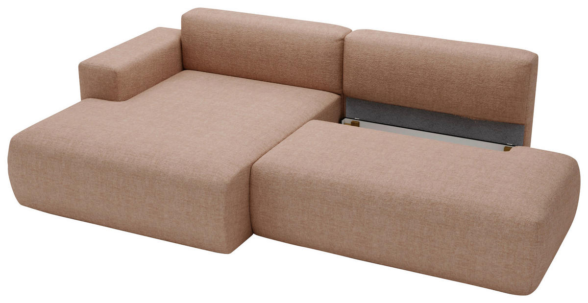 ECKSOFA Chenille Braun  - Schwarz/Braun, Design, Kunststoff/Textil (160/284cm) - Livetastic