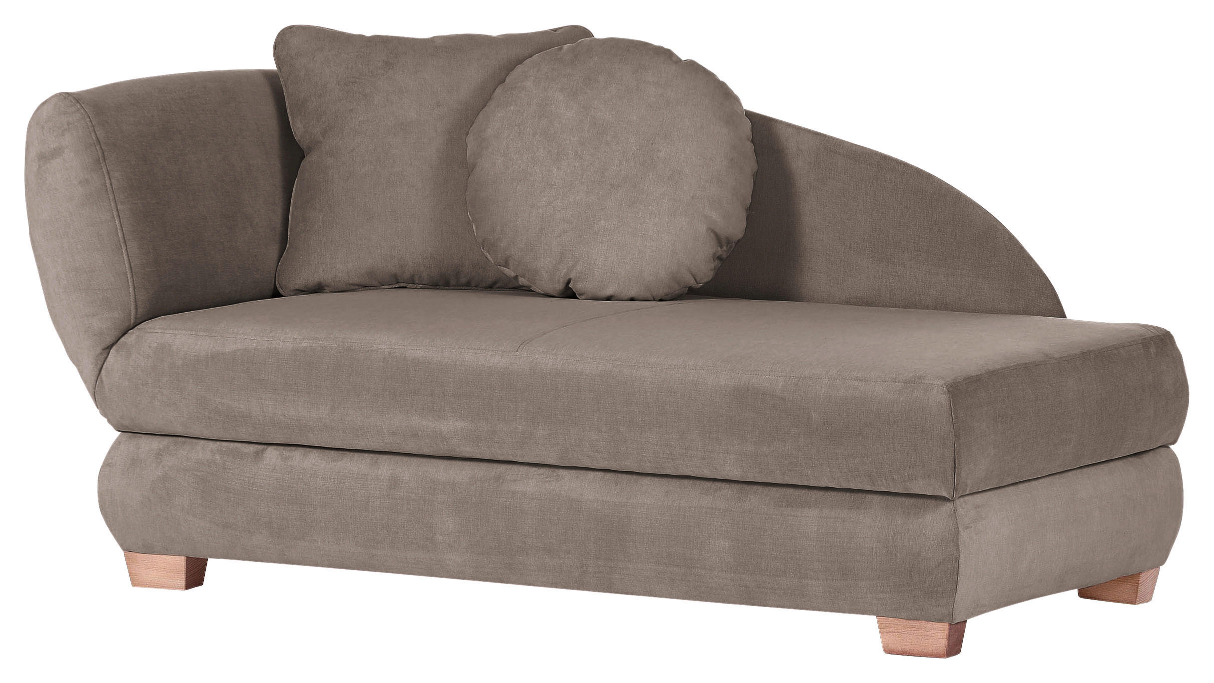 RÉCAMIERE Taupe Mikrofaser  - Taupe/Eichefarben, LIFESTYLE, Holz/Textil (88/85/176cm) - Xora