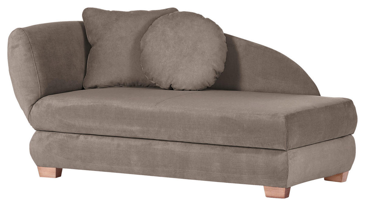 RÉCAMIERE in Mikrofaser Taupe  - Taupe/Eichefarben, Lifestyle, Holz/Textil (88/85/176cm) - Xora