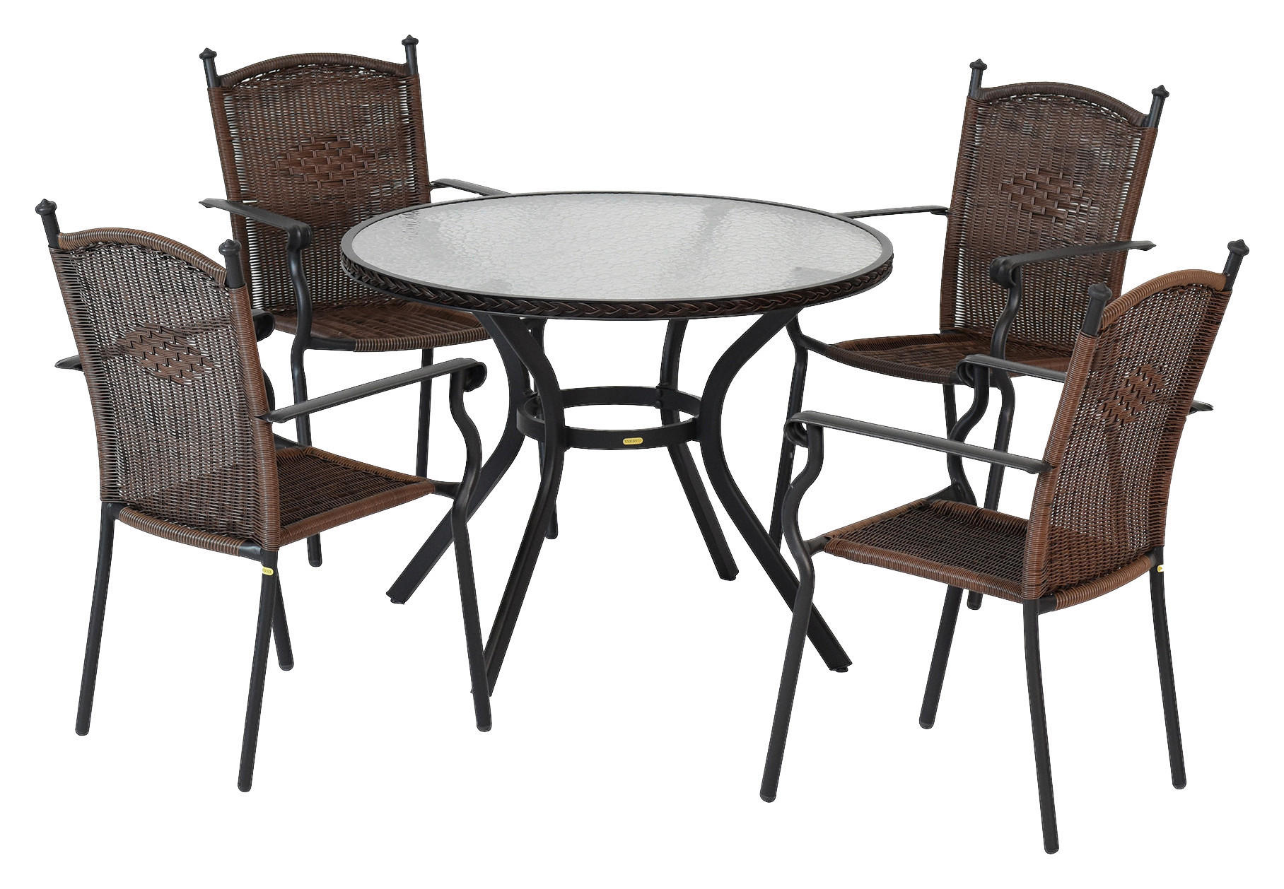 GARTENSET 5-teilig  - Graphitfarben/Braun, MODERN, Kunststoff/Metall - Gardenson