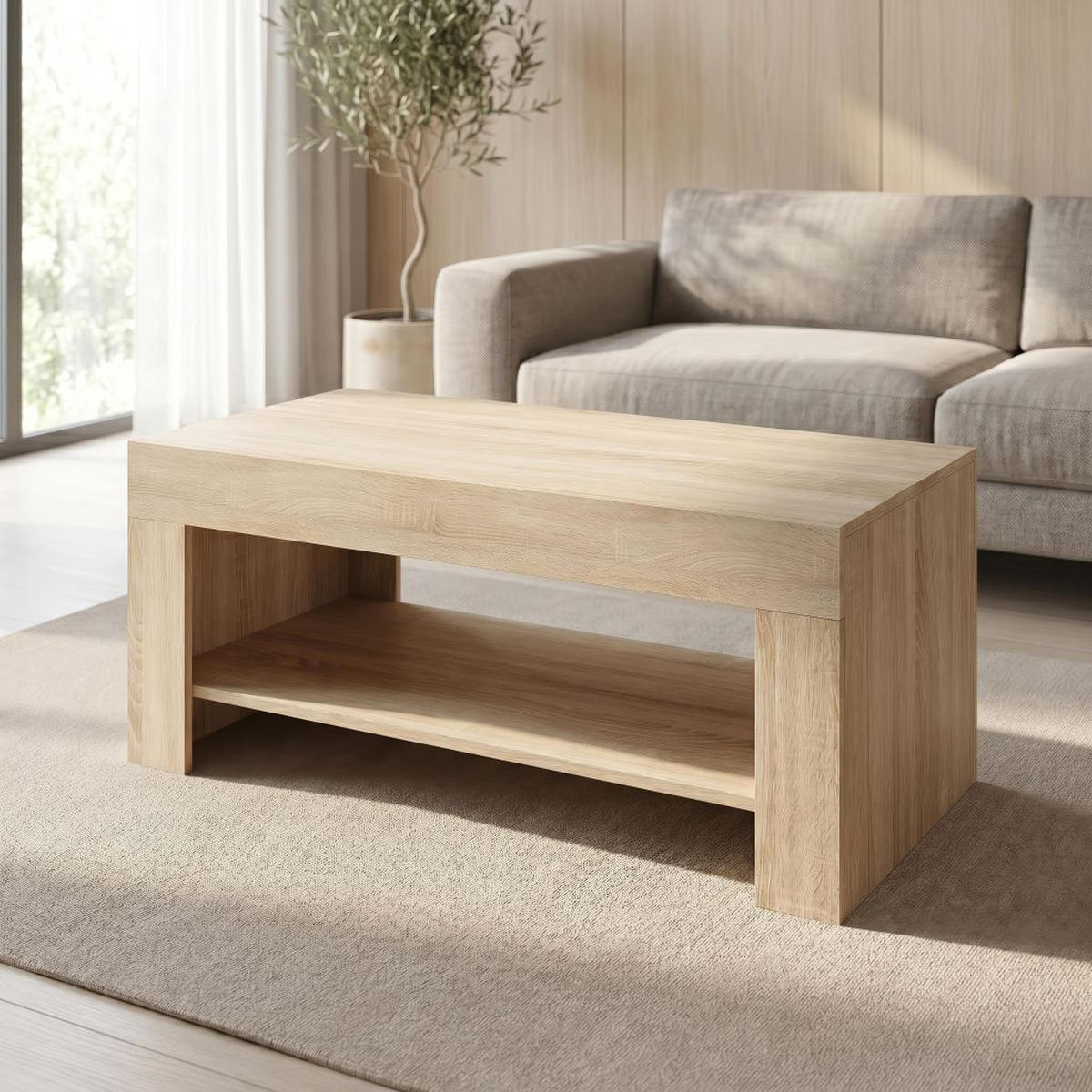KLUB STOČIĆ 100/43/53,2 cm  crna, boja hrasta  - boja hrasta/crna, Moderno (100/43/53,2cm) - Carryhome