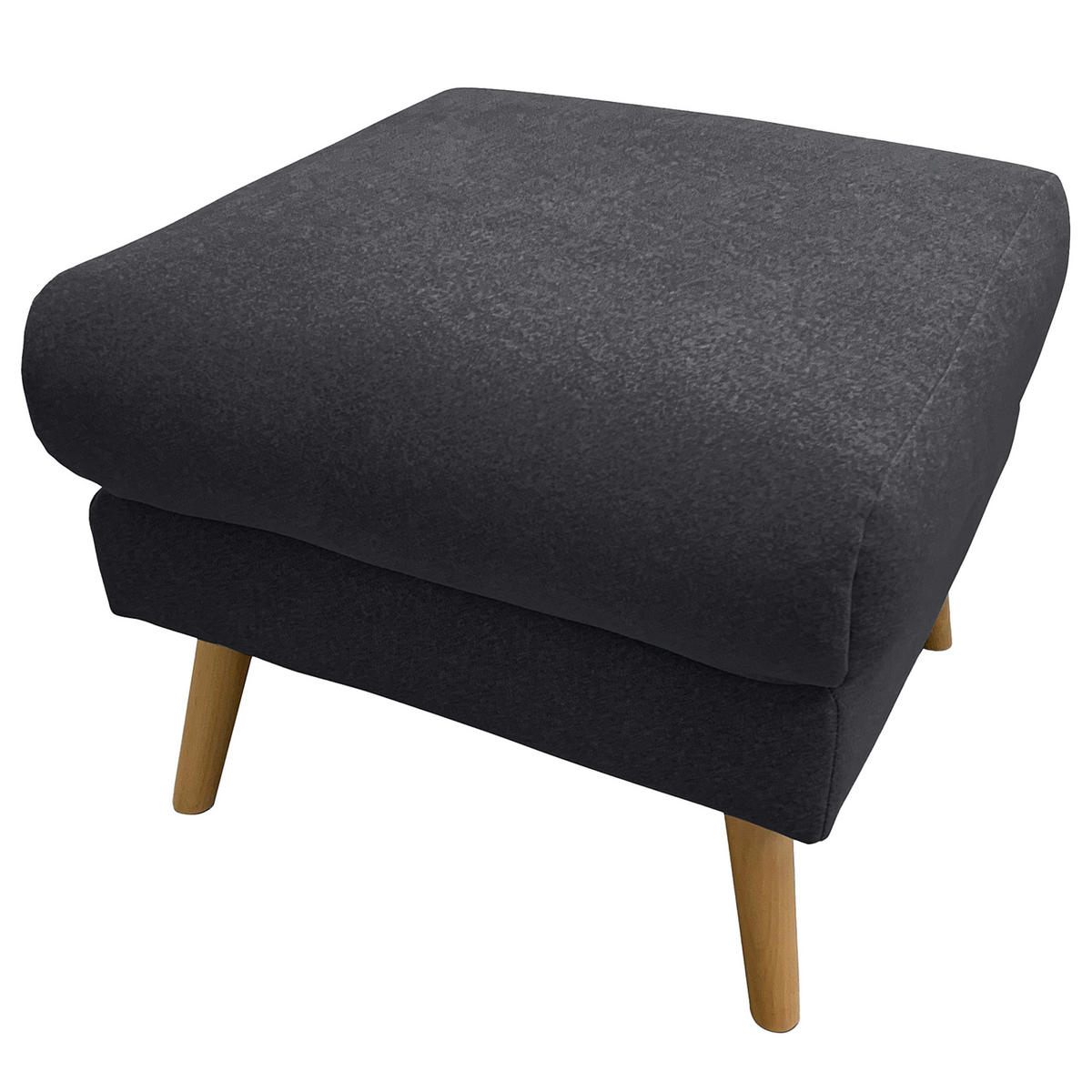HOCKER in Textil Anthrazit  - Anthrazit/Buchefarben, Design, Holz/Textil (61/49/65cm) - Livetastic