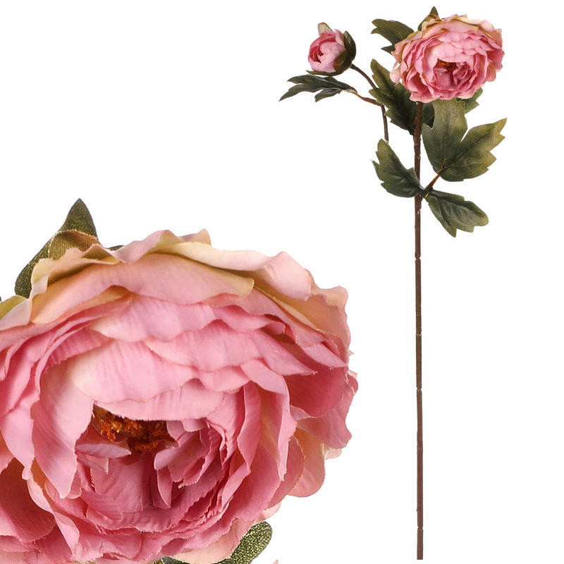 RUŽA 55 cm - pink/krémová, Romantik / Landhaus, textil (55cm)