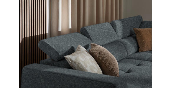 ECKSOFA in Chenille Grau 284/205 cm - Schwarz/Grau, Design, Kunststoff/Textil (284/205cm) - Xora