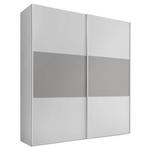 SCHWEBETÜRENSCHRANK  in Weiß, Hellgrau  - Hellgrau/Alufarben, Holzwerkstoff/Metall (188/222/68cm) - Moderano