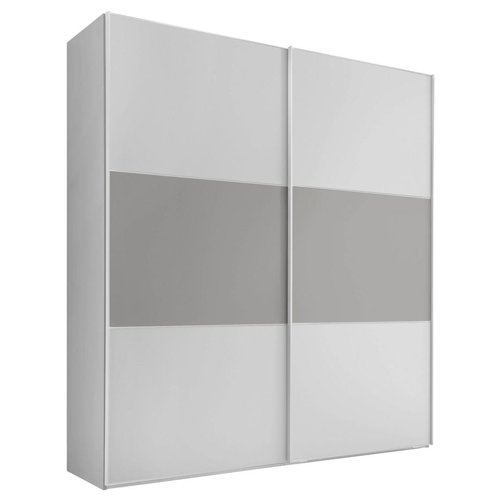 Schwebetürenschrank 188cm Includo, Weiß/grau