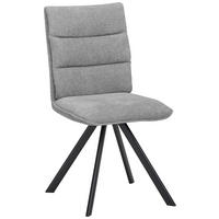 STUHL  Stoffauswahl beflockt  Grau, Schwarz  - Schwarz/Grau, Design, Textil/Metall (47,5/92/59cm) - Cantus