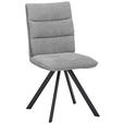 STUHL  Stoffauswahl beflockt  Grau, Schwarz  - Schwarz/Grau, Design, Textil/Metall (47,5/92/59cm) - Cantus