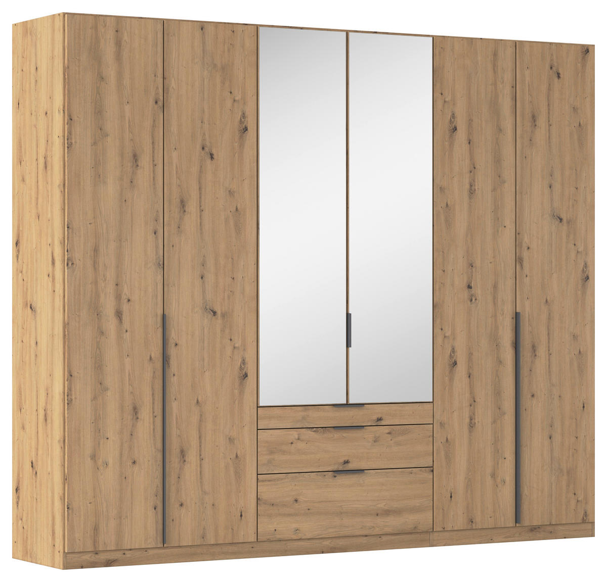 DREHTÜRENSCHRANK in Eiche Artisan  - Eiche Artisan/Grau, Modern, Holzwerkstoff/Metall (271/229/54cm) - Rauch Möbel