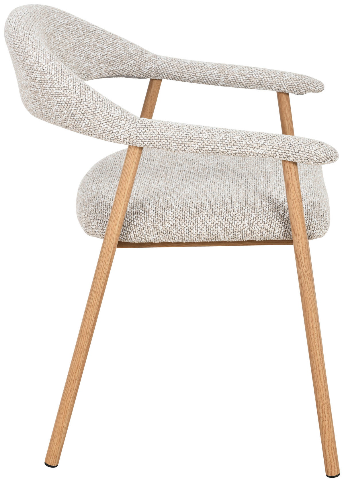 ARMLEHNSTUHL   Bouclé  - Taupe/Walnussfarben, Basics, Holz/Textil (59/75/62cm) - Livetastic